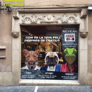 Escaparate farmacia- campaña pieles
